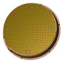 CRESCENT Solid Top Manhole Cover Ductile Iron (GGG 50) Black Bitumen painted Dia 600 mm_0