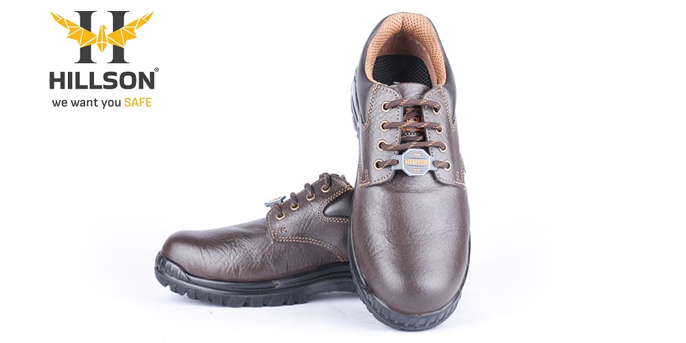 Hillson Argo Leather Steel Toe Safety Shoes Brown_1