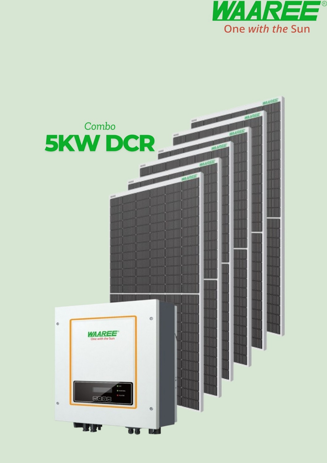 WAAREE 5.4 kW Single Phase Mono PERC Bifacial DCR On Grid Solar Solution_1