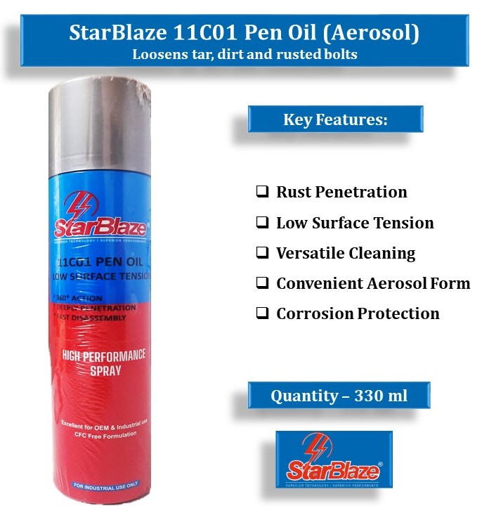StarBlaze Rust Removing Spray 11C01 Pen Oil 330 ml_1