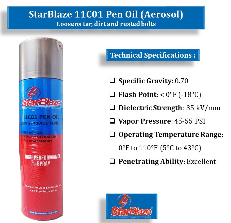 StarBlaze Rust Removing Spray 11C01 Pen Oil 330 ml_2