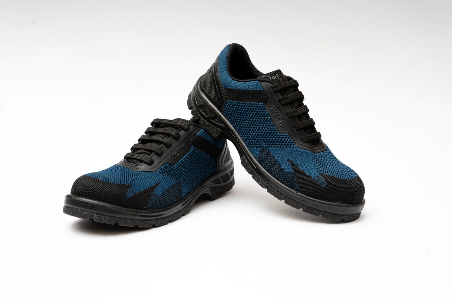 Hillson WF 01 Blue Breathable Flyknit Fabric Hard Toe Safety Shoes Blue_4