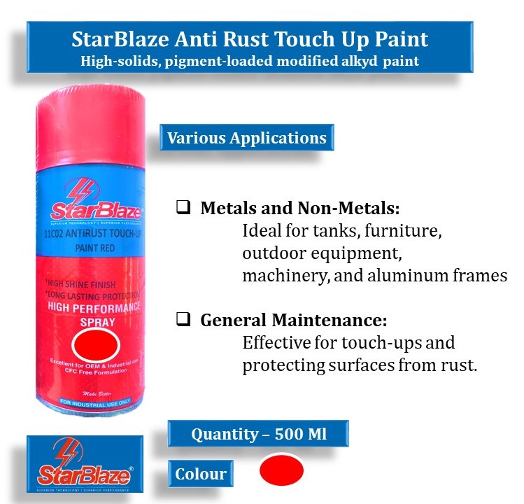 StarBlaze 11C02 Anti Rust Spray Paint 500 ml Red_1
