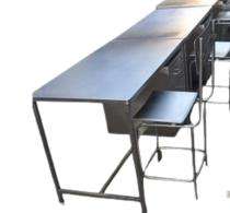 Real Computer Office Tables Silver Stainless Steel_0