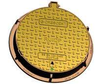 CRESCENT Solid Top Manhole Cover Ductile Iron (GGG 50) Black Bitumen painted 560 mm_0