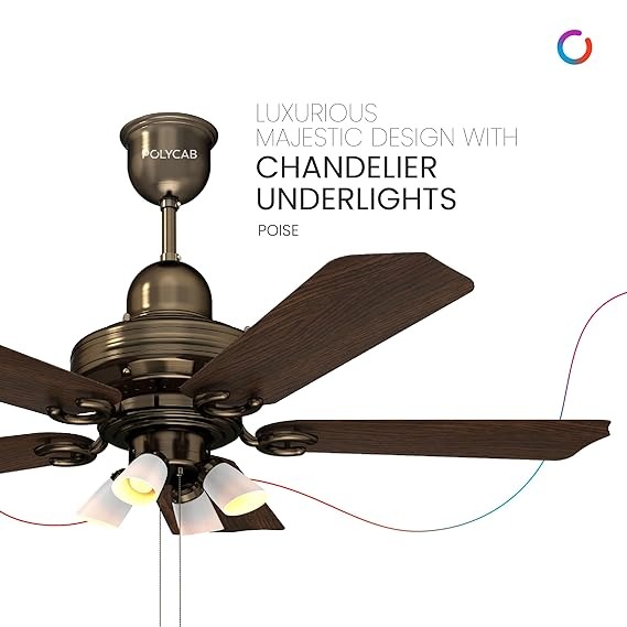 Polycab Superia SP02 BLDC 1200 mm 5 Blades 42 W Antique Copper Rosewood Ceiling Fans_1