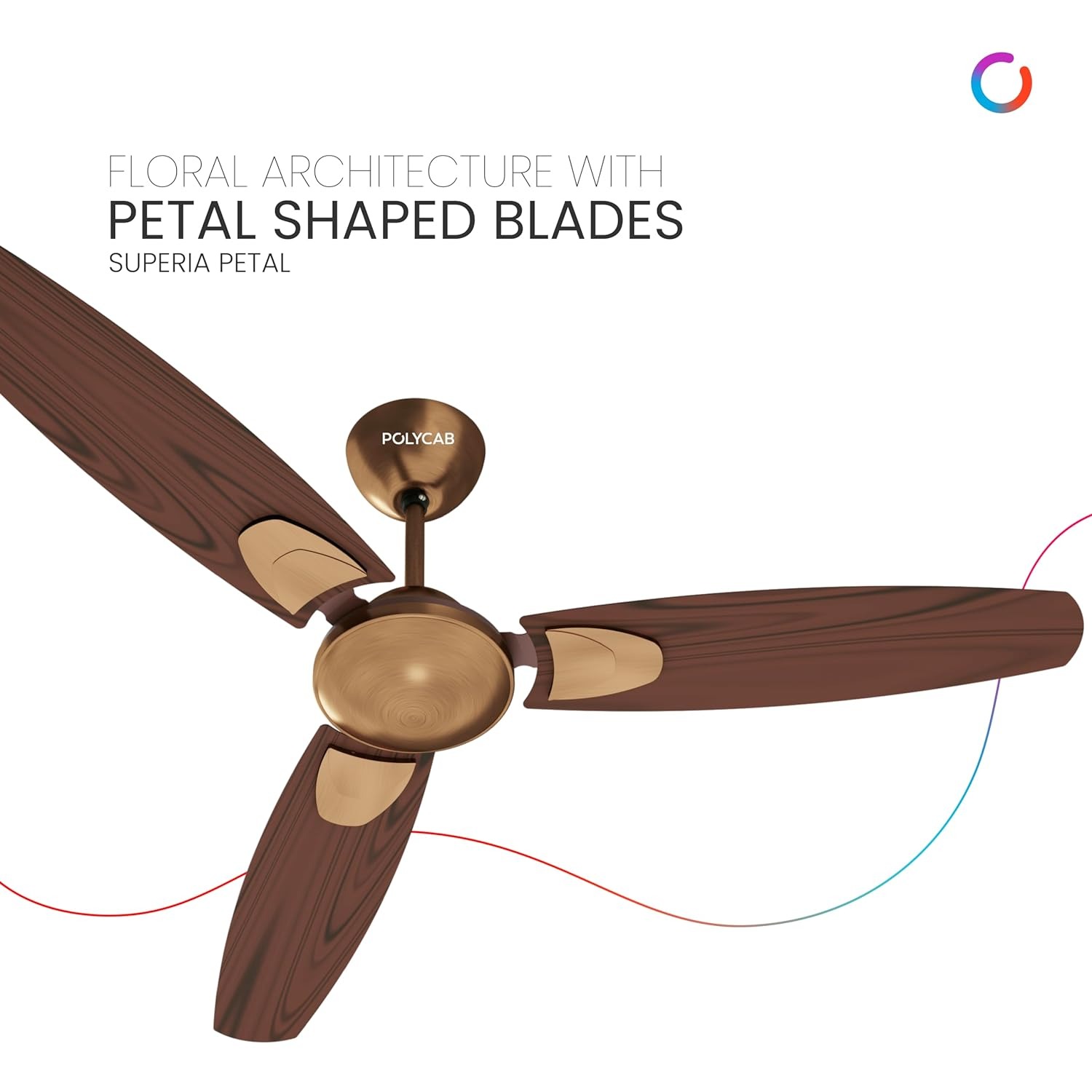 Polycab Superia Petal 1200 mm 3 Blades 50 W Antique Copper Rosewood Ceiling Fans_1