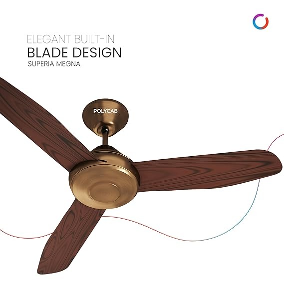 Polycab Superia Megna 1200 mm 3 Blades 50 W Antique Copper Rosewood Ceiling Fans_1