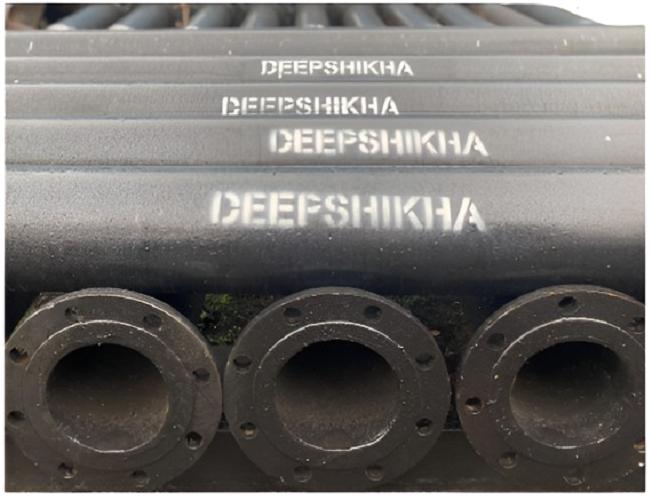 DEEPSHIKHA 400 mm Bitumen Coated CI Pipes 4 m Double Flanged_3