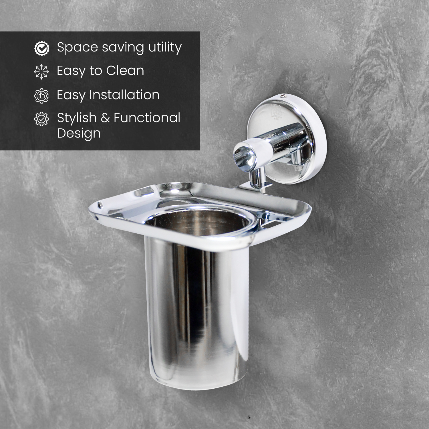 D&B Bathware Stainless Steel Tumbler Holder_2