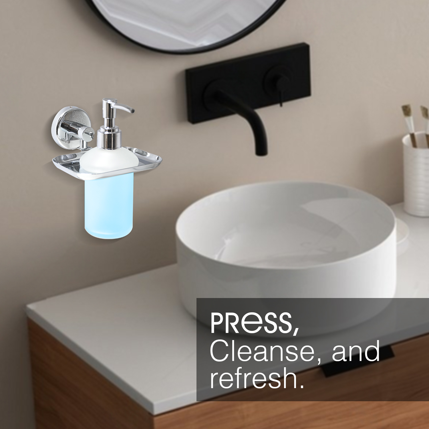 D&B Bathware Wall Mounted Manually Hand Operated Liquid Soap Dispenser_2