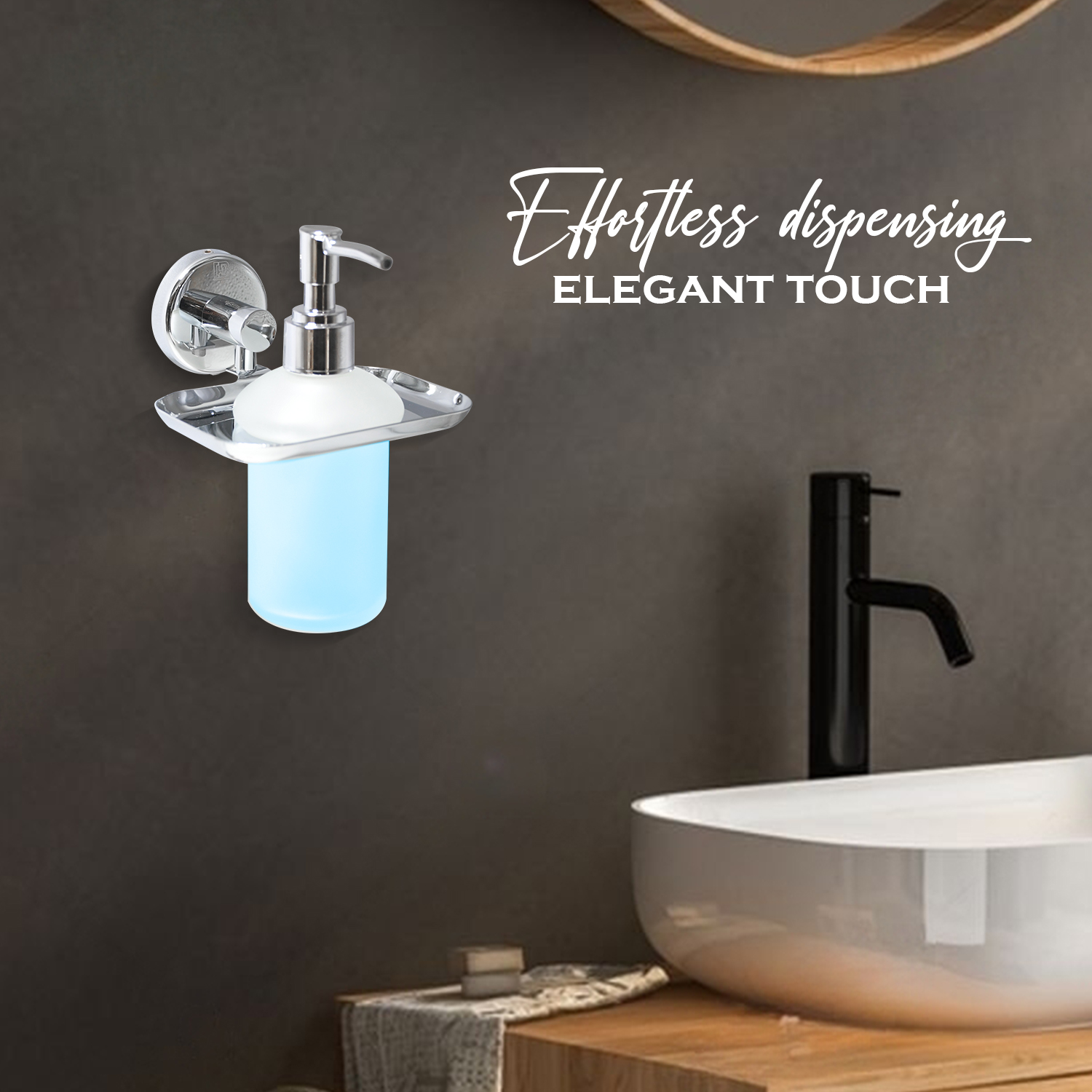 D&B Bathware Wall Mounted Manually Hand Operated Liquid Soap Dispenser_3