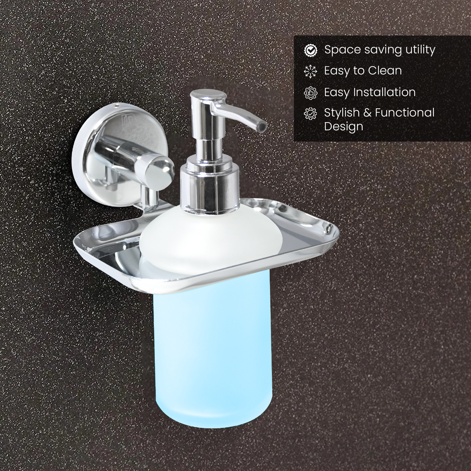 D&B Bathware Wall Mounted Manually Hand Operated Liquid Soap Dispenser_4