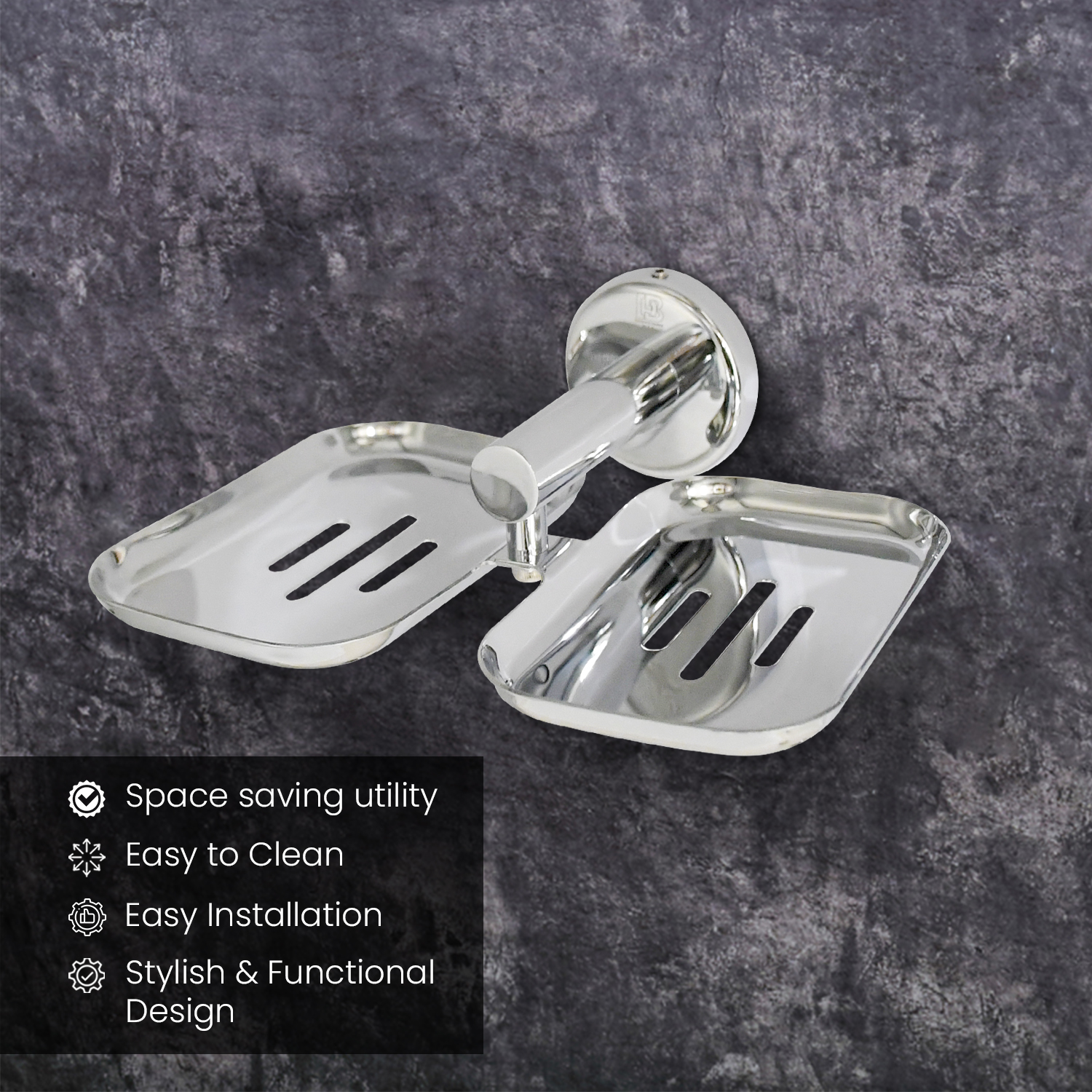 D&B Bathware Rectangular Stainless Steel Soap Dish_1