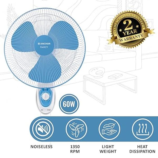 ANCHOR 14146BL 400 mm 3 Blades Wall Fan_1