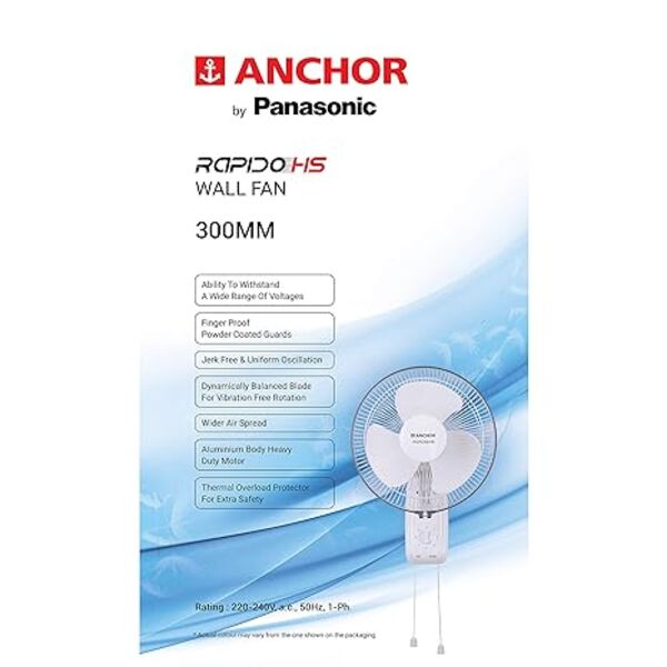 ANCHOR 14081GY 300 mm 3 Blades Wall Fan_2