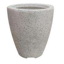 A One Green Plastic Leaf Pot Planter White Stone_0