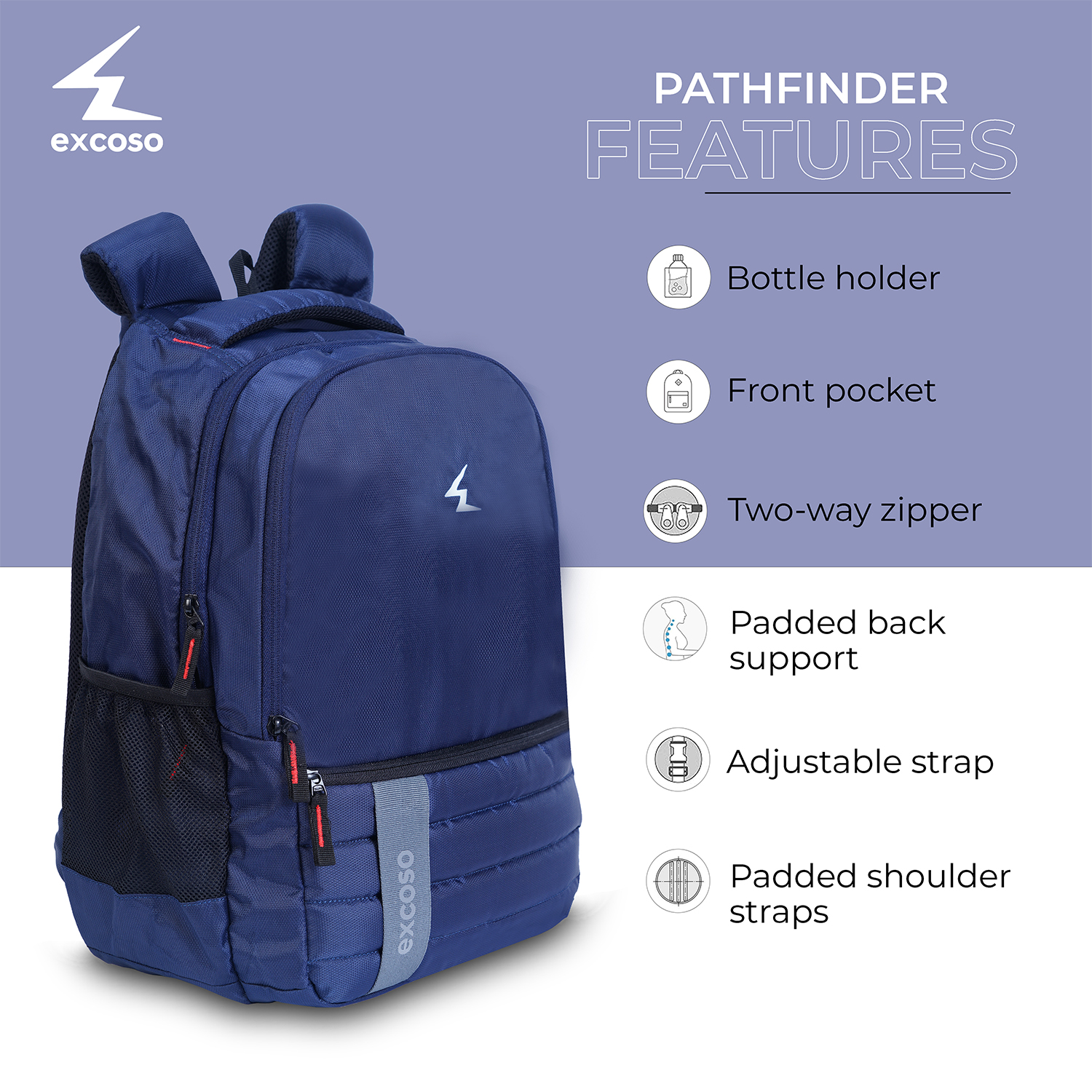 Excoso Office Bags Laptop Polyester Blue_1