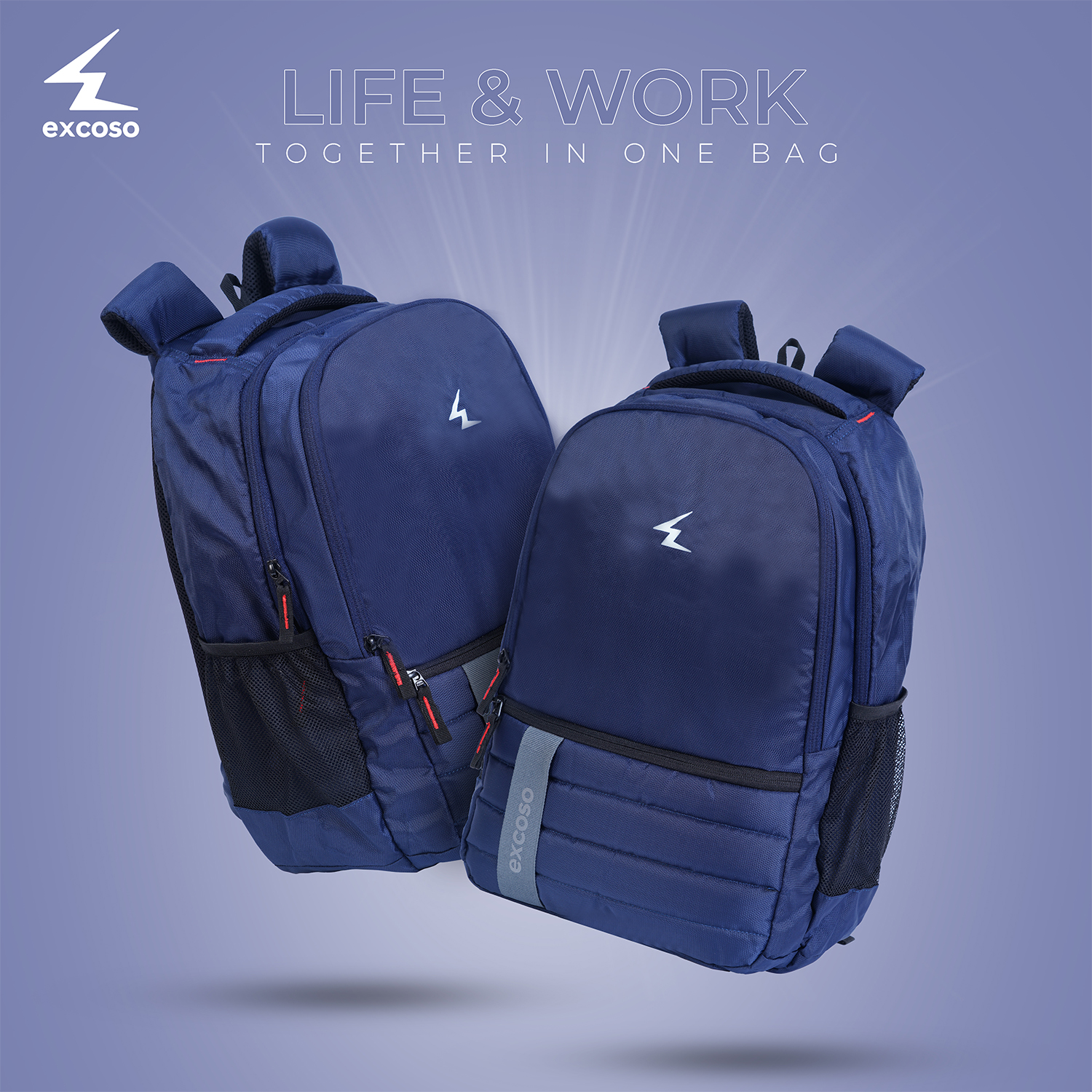 Excoso Office Bags Laptop Polyester Blue_2