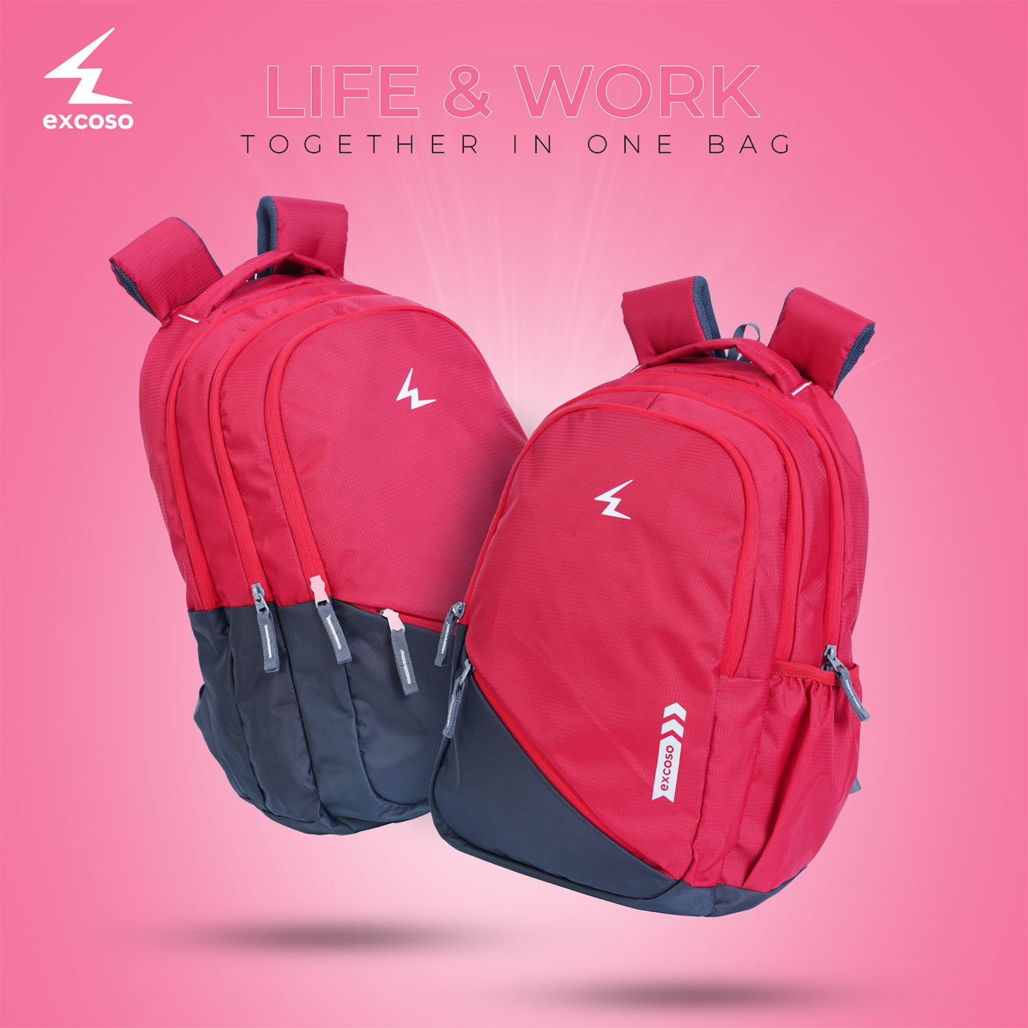 Excoso Office Bags Laptop Polyester Pink_2