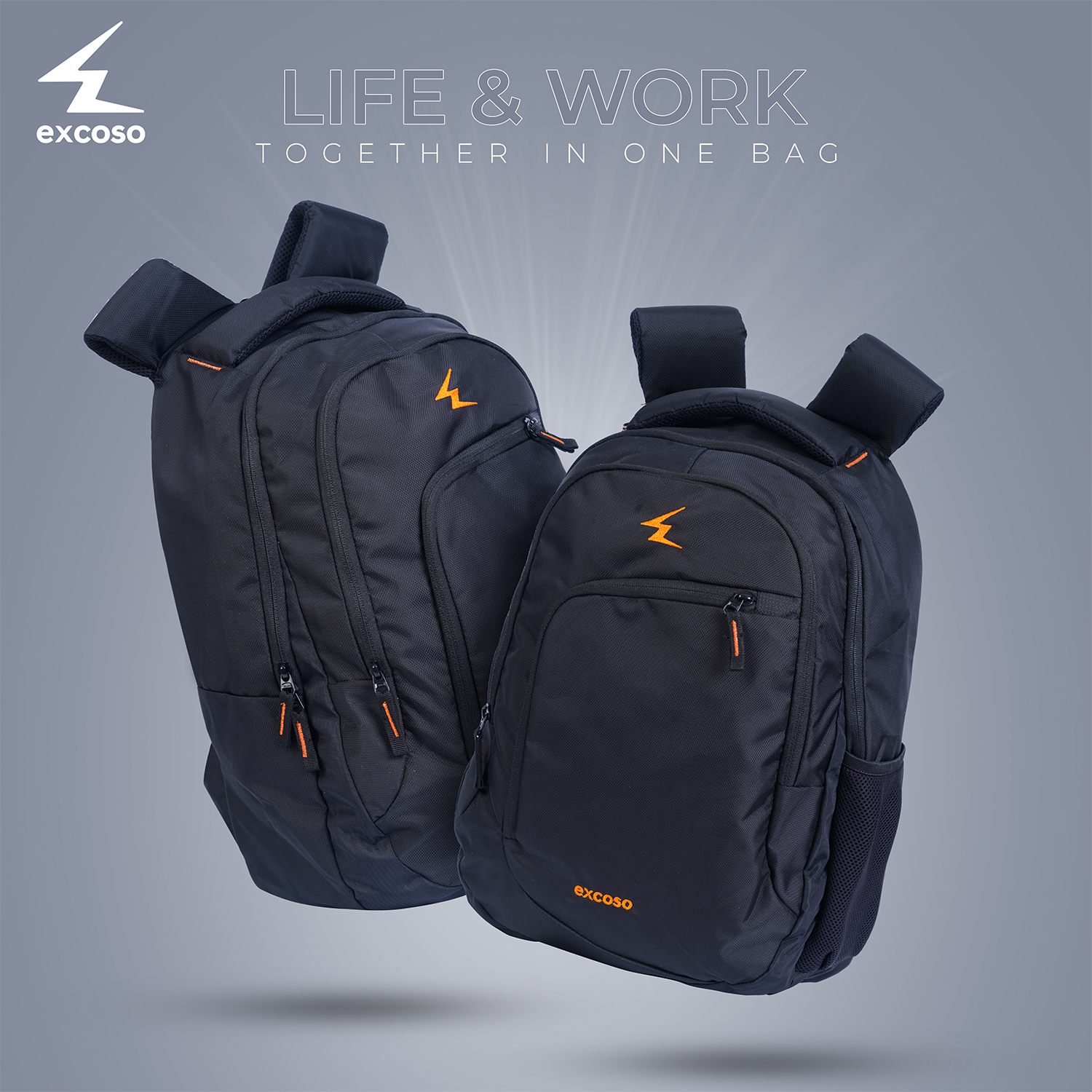 Excoso Office Bags Back pack Polyester Black_3