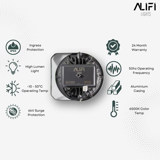 Alifi Lights 60 W Cool White 6500 K IP65 7200 Lumen ALFHBG60 High Bay Light_2