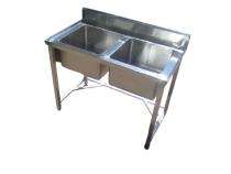 Stainless Steel Double Sink Unit 18 x 18 x 12 inch Silver_0