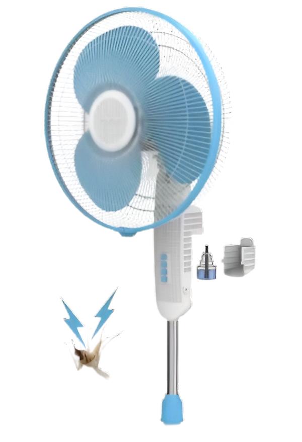 Polycab Marvo Anti-Mosquito 400 mm Sky Blue and White Pedestal Fan_1