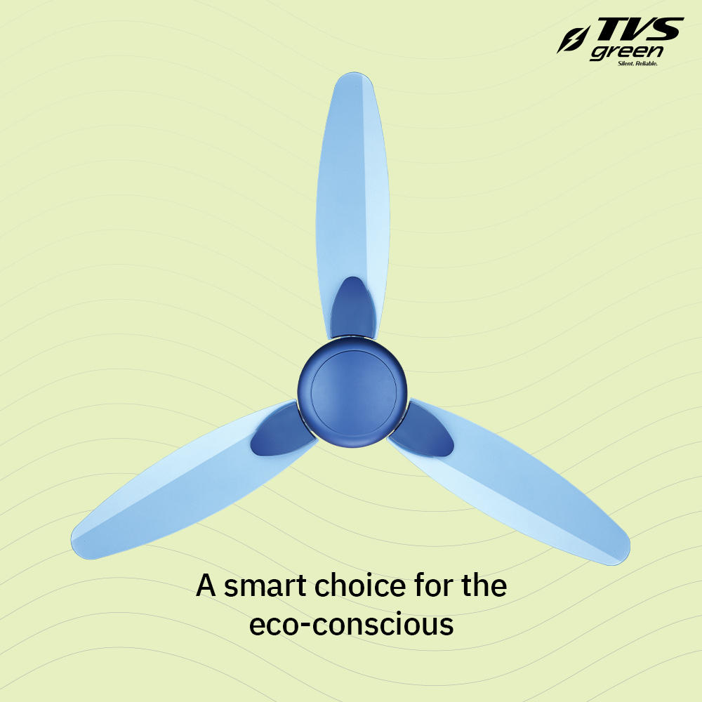 TVS GREEN Nova 1200 mm 3 Blades 35 W Oceanic Blue Ceiling Fans_1