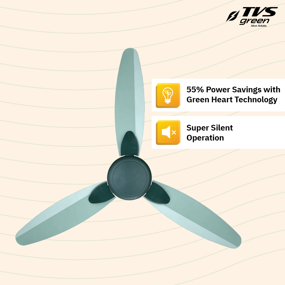 TVS GREEN Nova 1200 mm 3 Blades 35 W Leafy Green Ceiling Fans_1