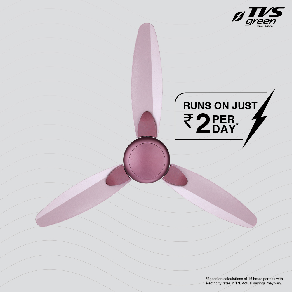 TVS GREEN Nova 1200 mm 3 Blades 35 W Purple petal Ceiling Fans_1