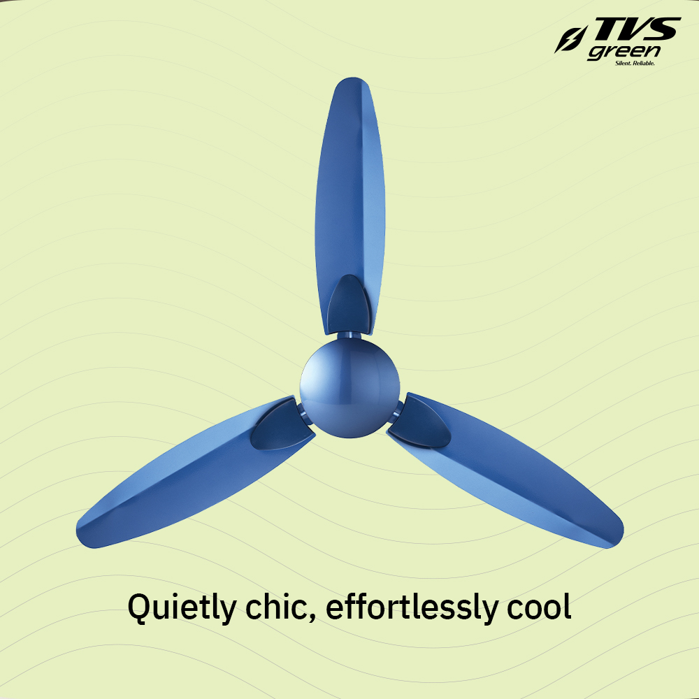 TVS GREEN Eternia 1200 mm 3 Blades 36 W Indigo Blue Ceiling Fans_1