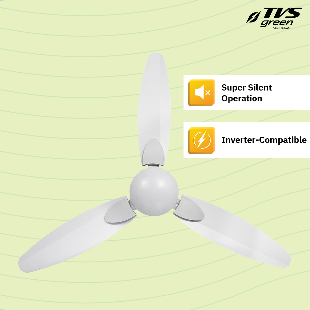 TVS GREEN Eternia 1200 mm 3 Blades 36 W Metallic White Mate Ceiling Fans_1