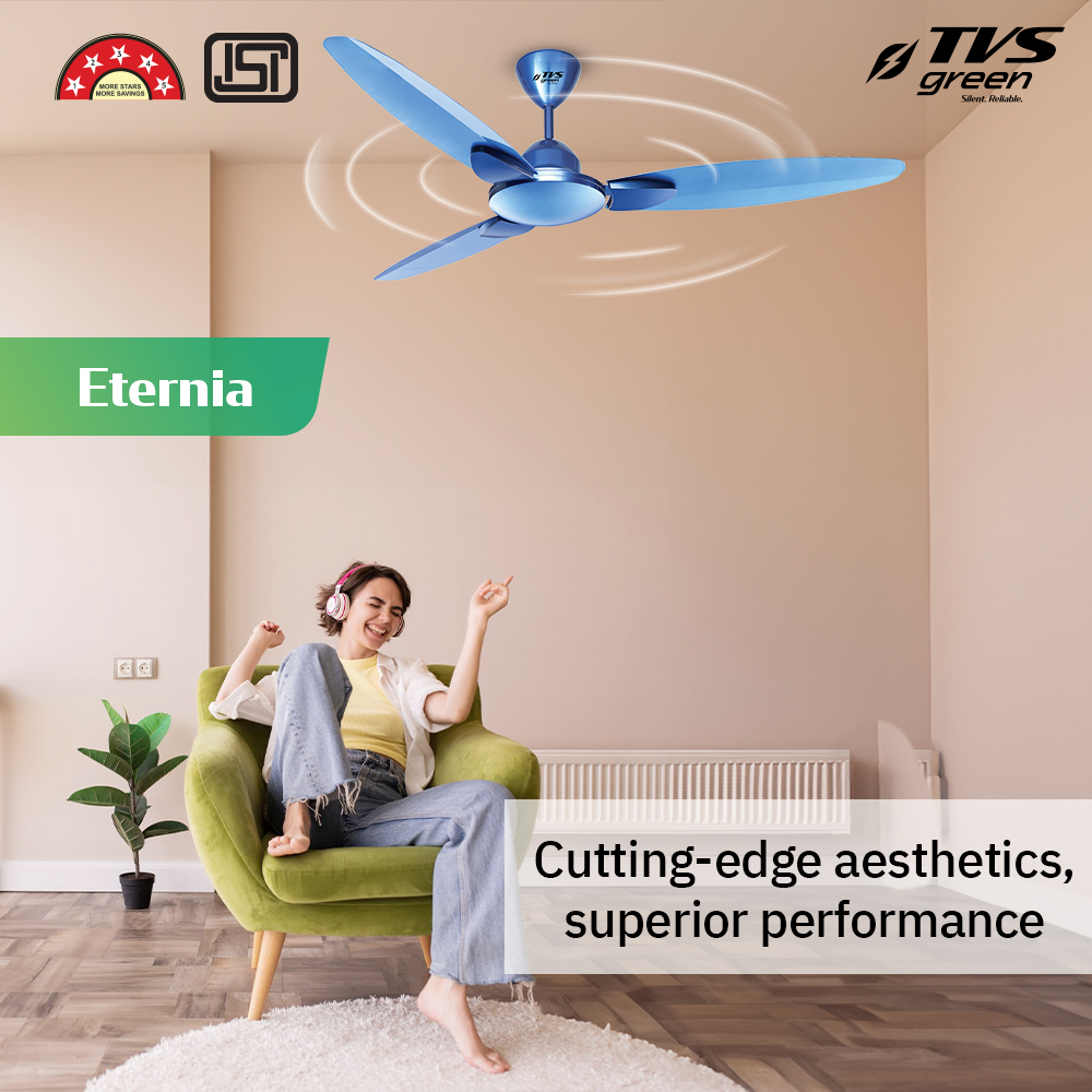 TVS GREEN Eternia 1200 mm 3 Blades 36 W Metallic White Mate Ceiling Fans_3