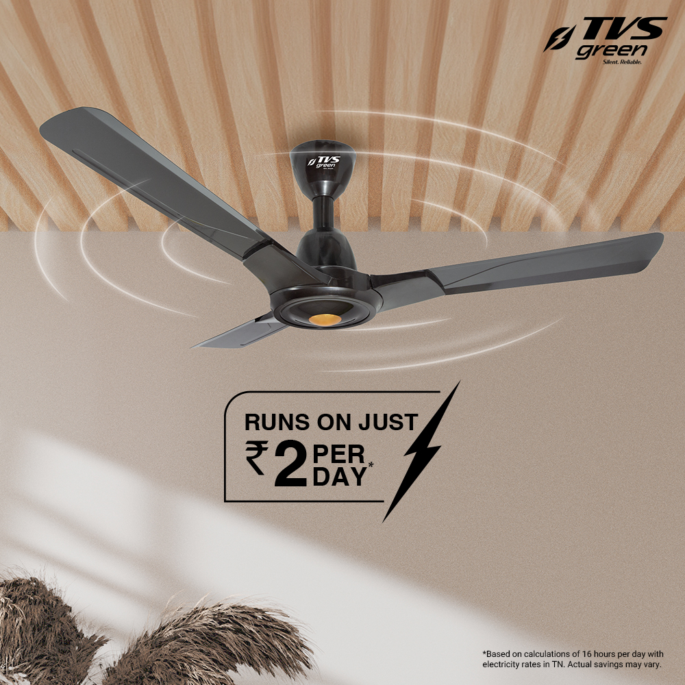 TVS GREEN Lena 1200 mm 3 Blades 35 W Baker Brown Ceiling Fans_2