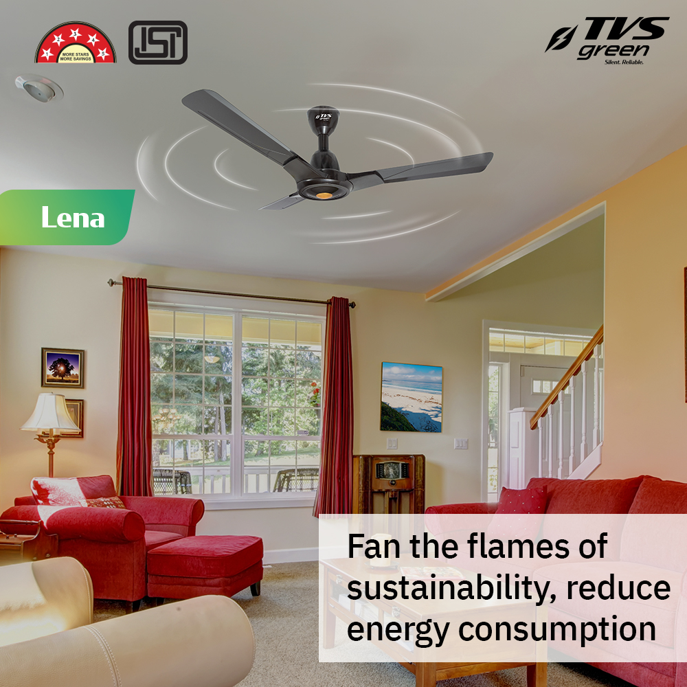 TVS GREEN Lena 1200 mm 3 Blades 35 W Baker Brown Ceiling Fans_3