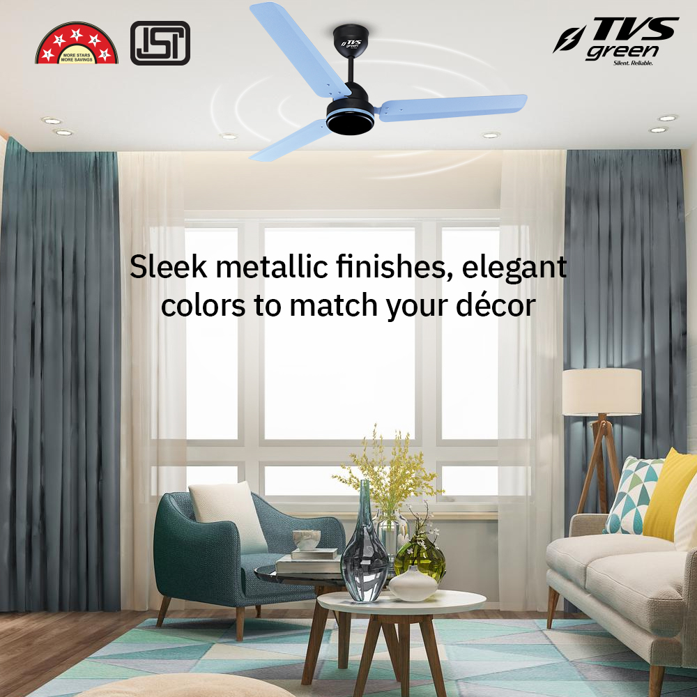 TVS GREEN Mini Marvel 1200 mm 3 Blades 39 W Burgundy Ceiling Fans_3