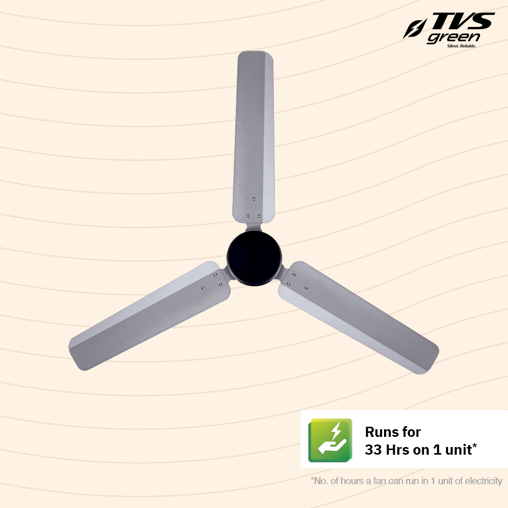 TVS GREEN Mini Marvel 1200 mm 3 Blades 39 W Metal Grey Ceiling Fans_1