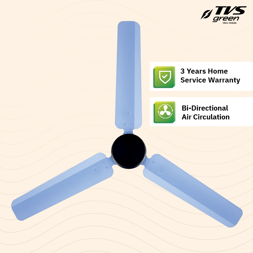 TVS GREEN Mini Marvel 1200 mm 3 Blades 39 W Steel Blue Ceiling Fans_1