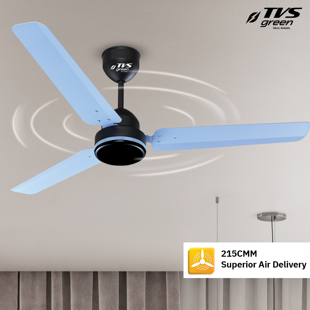 TVS GREEN Mini Marvel 1200 mm 3 Blades 39 W Steel Blue Ceiling Fans_2