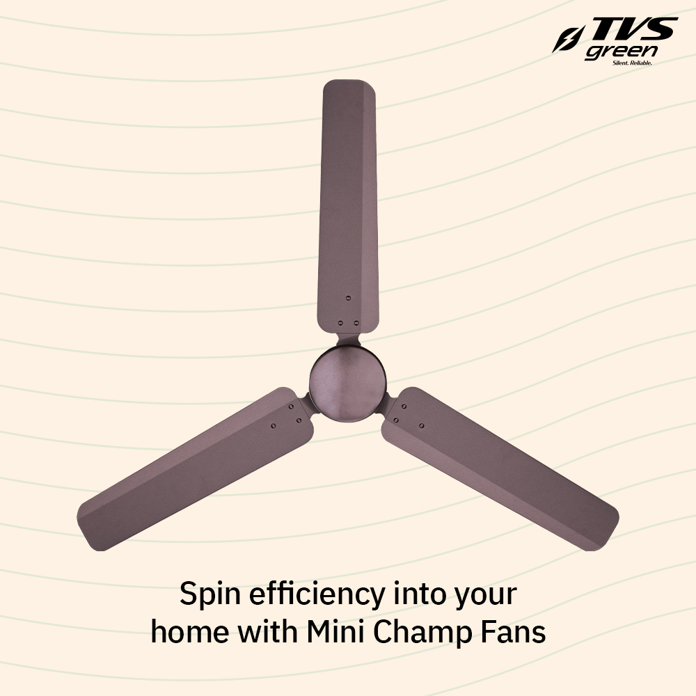 TVS GREEN Mini Champ 1200 mm 3 Blades 30 W Baker Brown Ceiling Fans_1