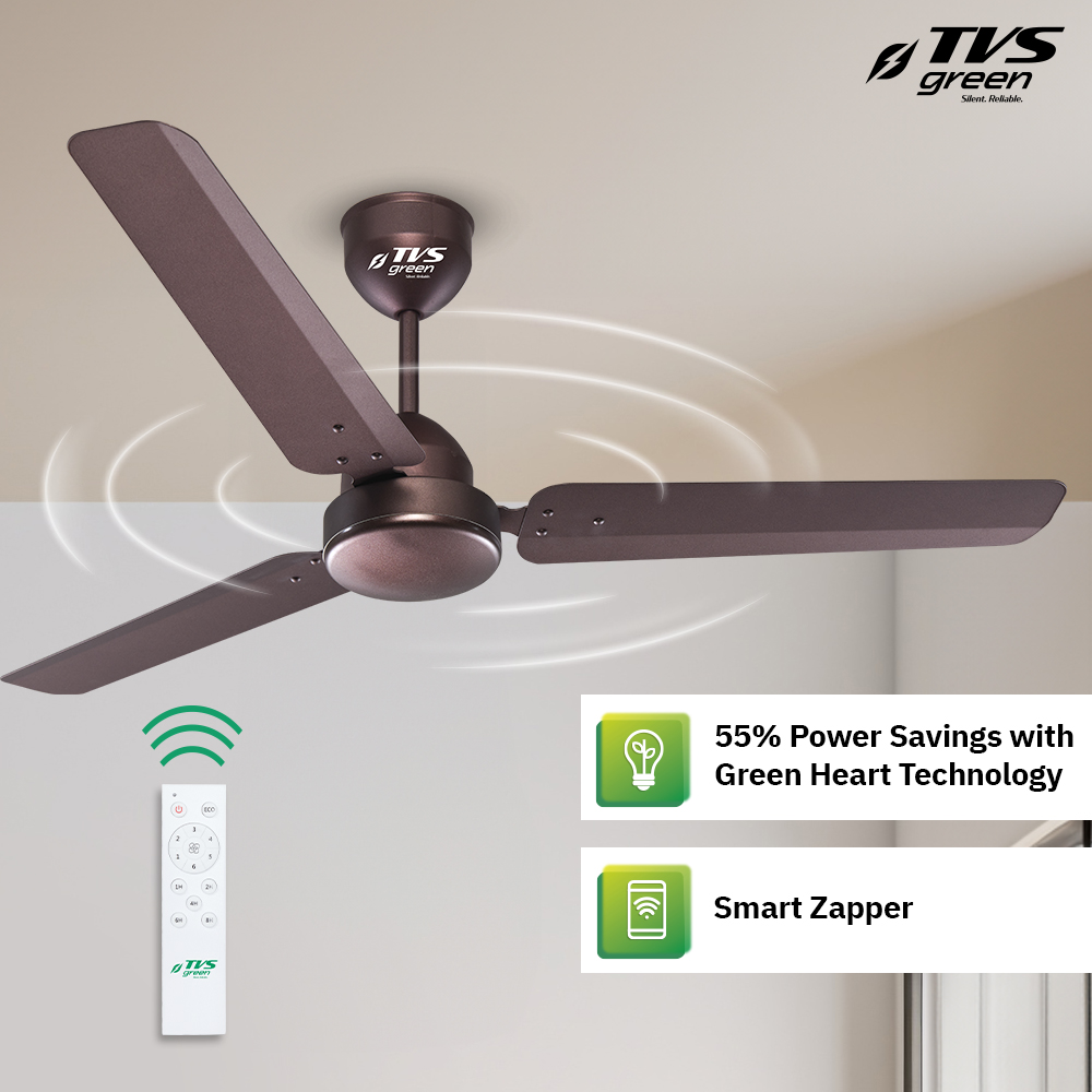 TVS GREEN Mini Champ 1200 mm 3 Blades 30 W Baker Brown Ceiling Fans_2