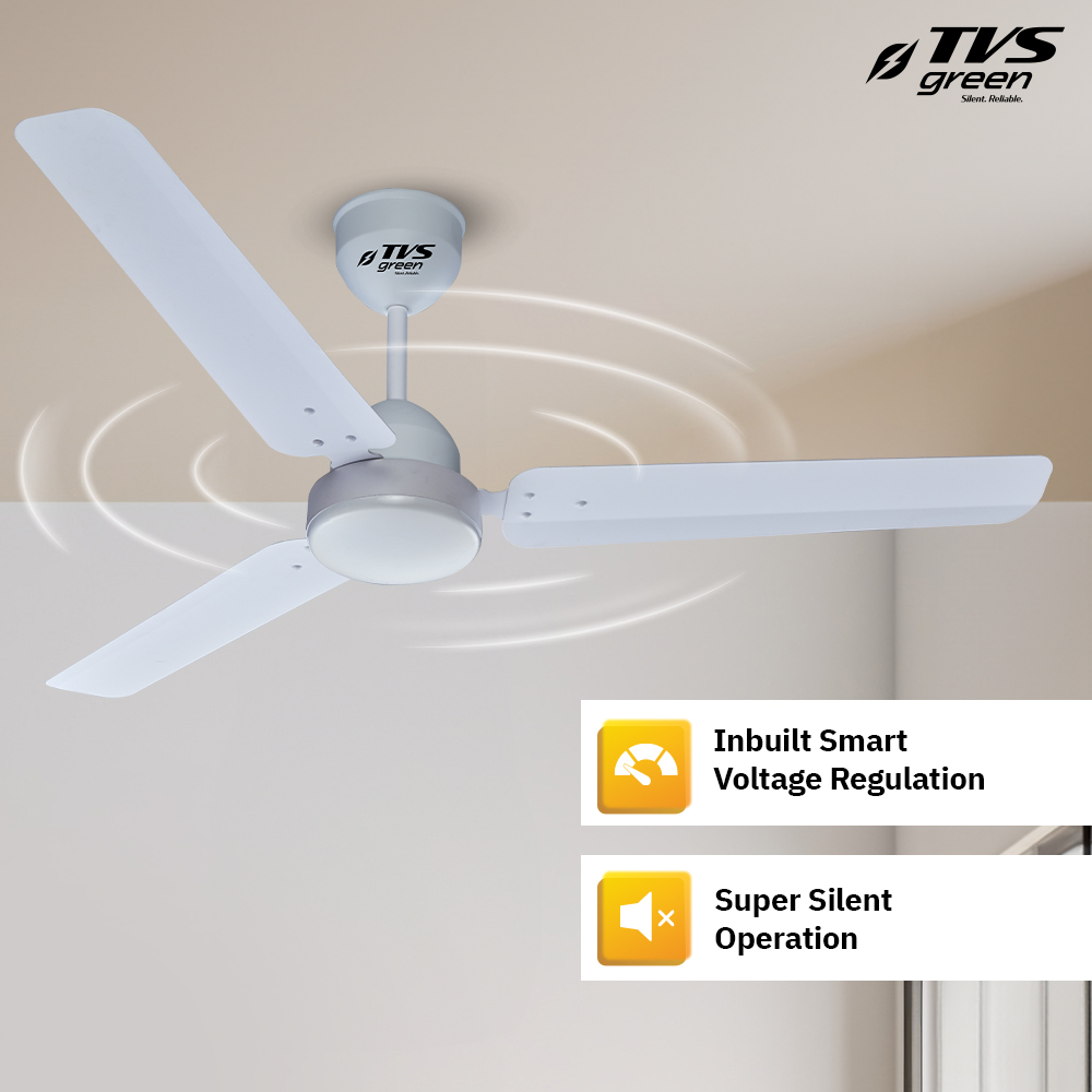 TVS GREEN Mini Champ 1200 mm 3 Blades 30 W Shiny White Ceiling Fans_2