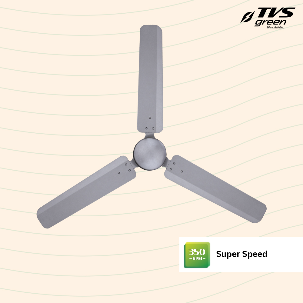 TVS GREEN Mini Champ 1200 mm 3 Blades 30 W Steel Grey Ceiling Fans_1