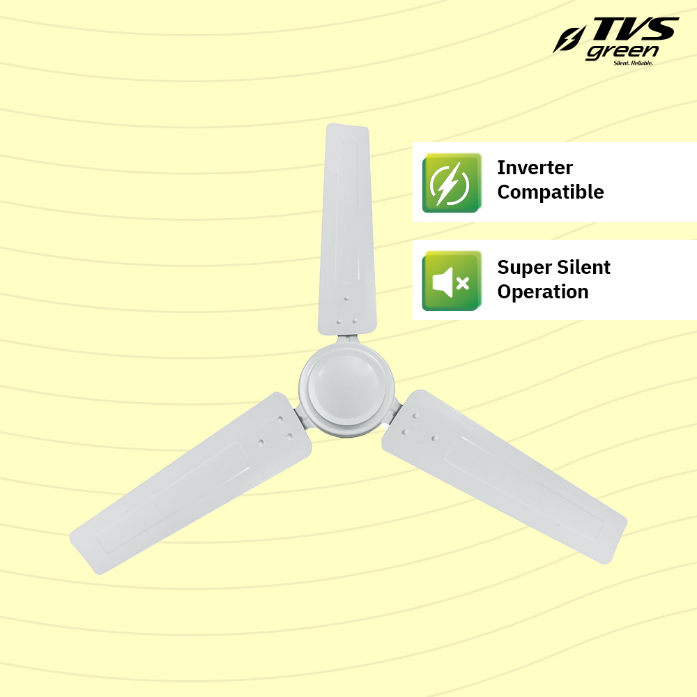 TVS GREEN Power Saver Neo 1200 mm 3 Blades 33 W White Ceiling Fans_1
