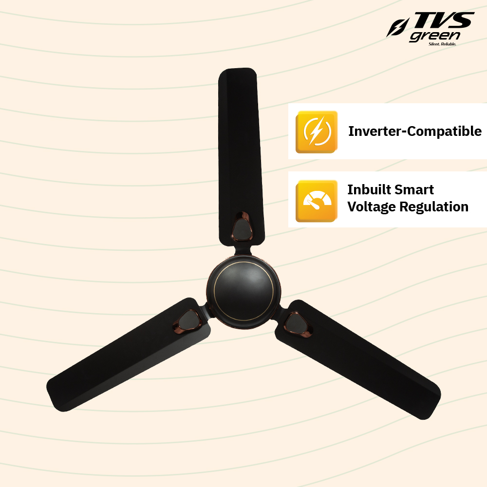TVS GREEN Celia Deco 1200 mm 3 Blades 39 W Baker Brown Ceiling Fans_1