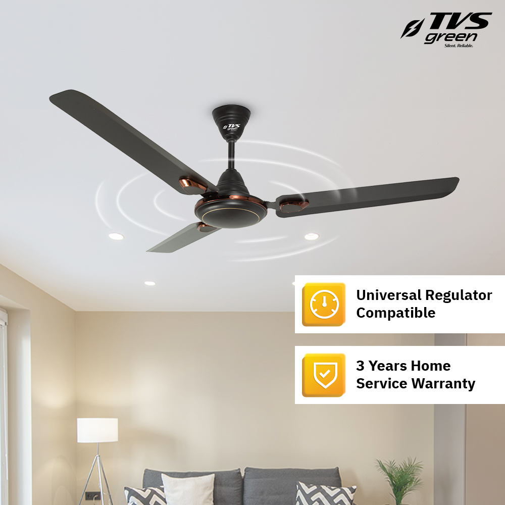 TVS GREEN Celia Deco 1200 mm 3 Blades 39 W Baker Brown Ceiling Fans_2