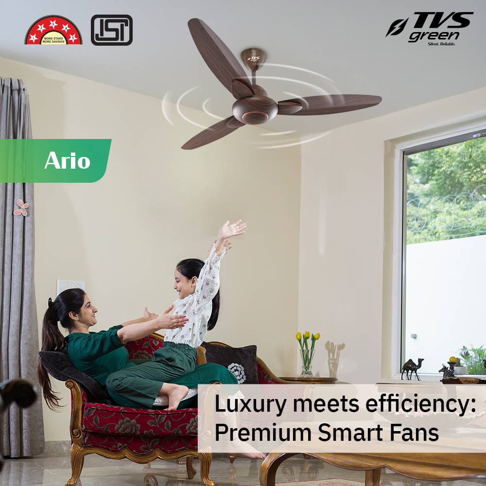 TVS GREEN Ario 1200 mm 3 Blades 35 W Natural Wood Ceiling Fans_4