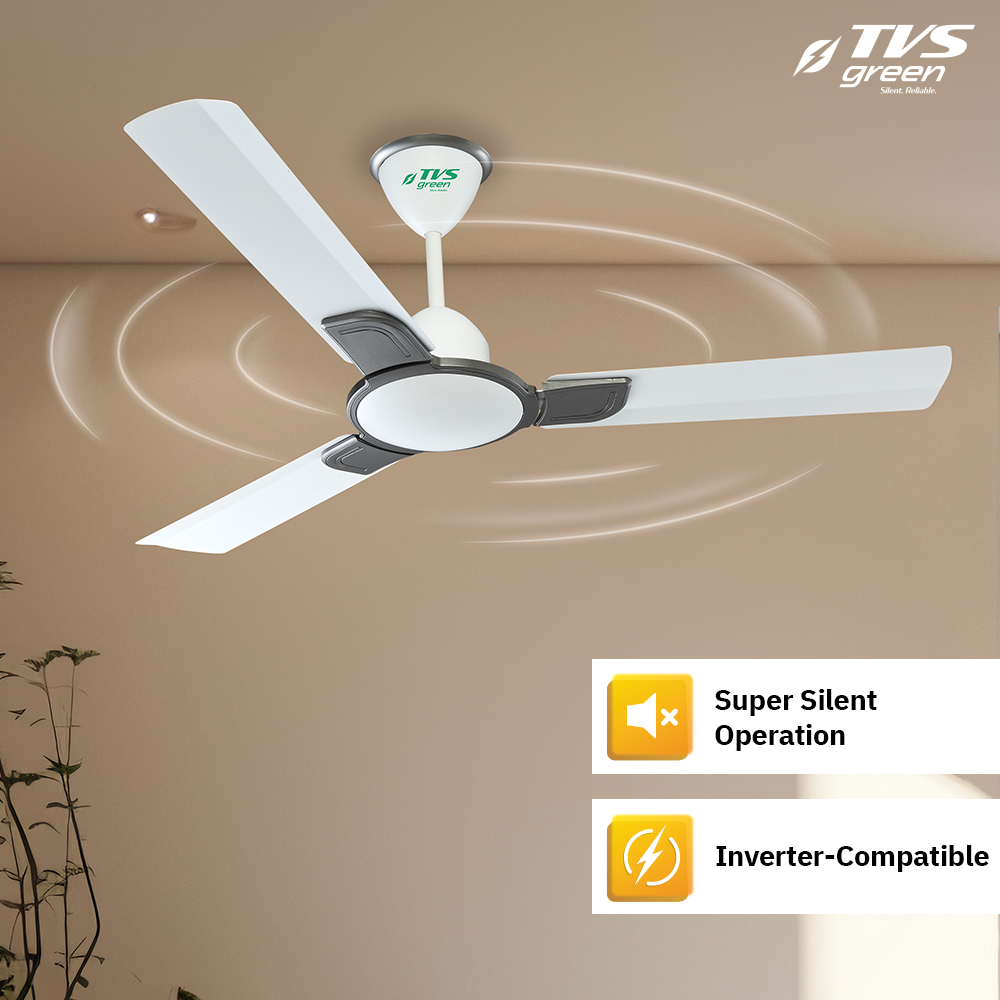 TVS GREEN Sapphire 1200 mm 3 Blades 35 W Smoky White Ceiling Fans_3