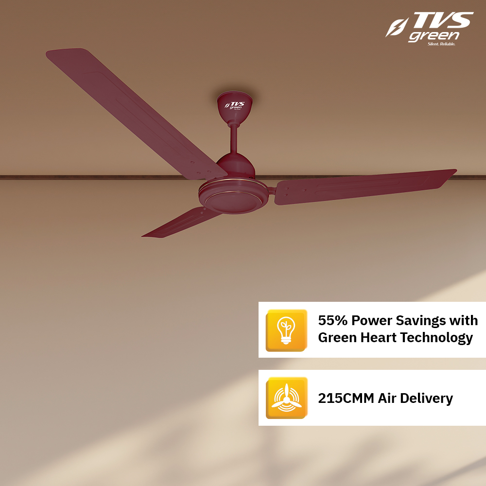 TVS GREEN Sapphire 1200 mm 3 Blades 35 W Brown Gold Ceiling Fans_1
